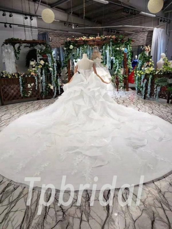 white ball gown wedding dresses 586-12