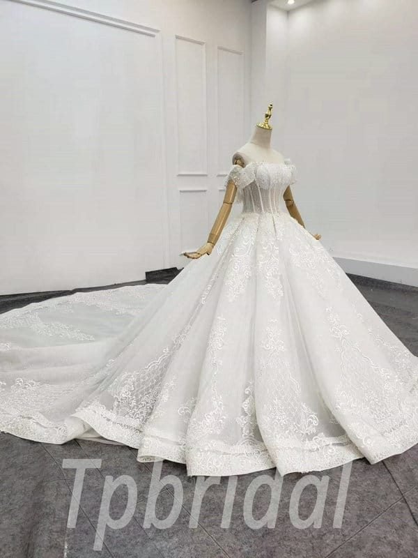 lace ball gown wedding dress 2020 765-003
