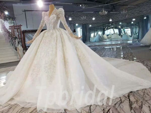 lace beaded wedding dress 1000-008