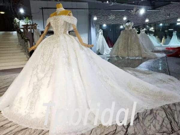 off the shoulder wedding dress ball gown 1021-005