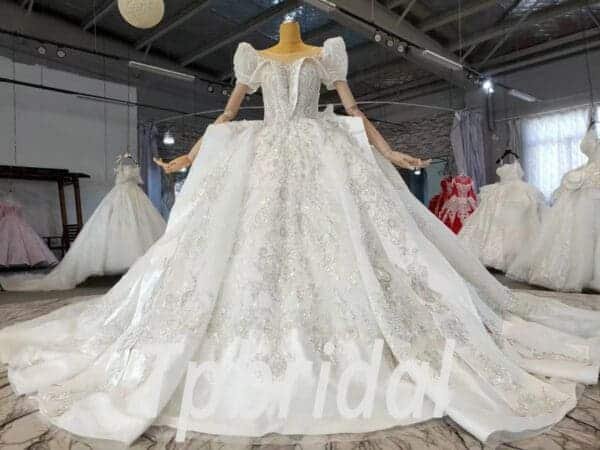 satin beaded wedding dress 1024-004