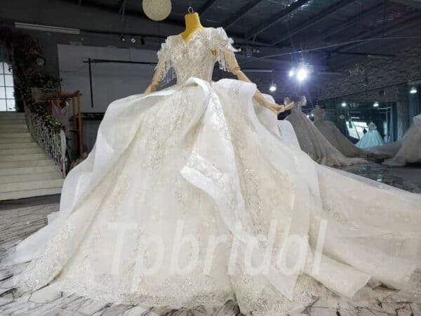 crystal beaded wedding dress 1035-009