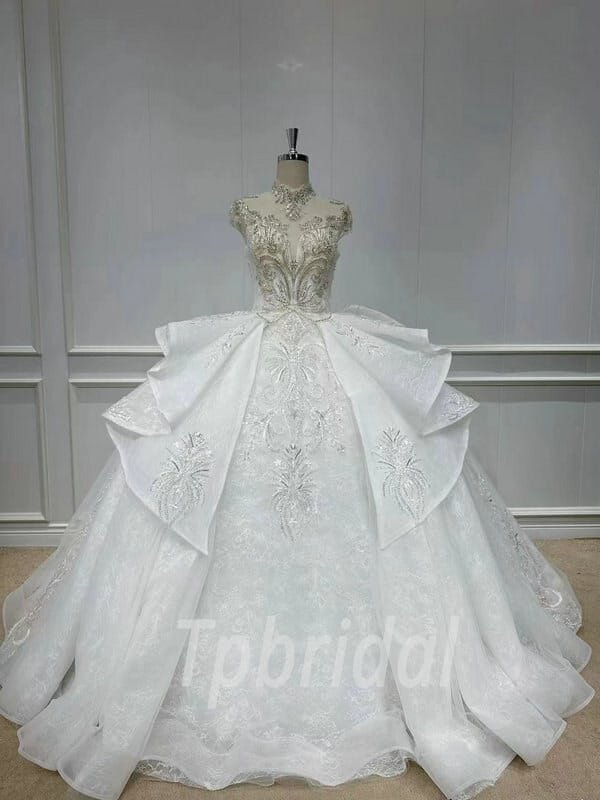 high neck wedding dress 1156-001