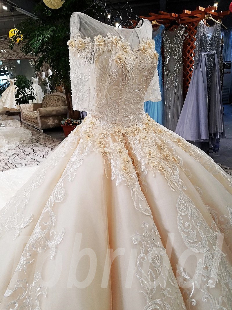 Church Wedding Dress Champagne Bridal Gown Online • tpbridal