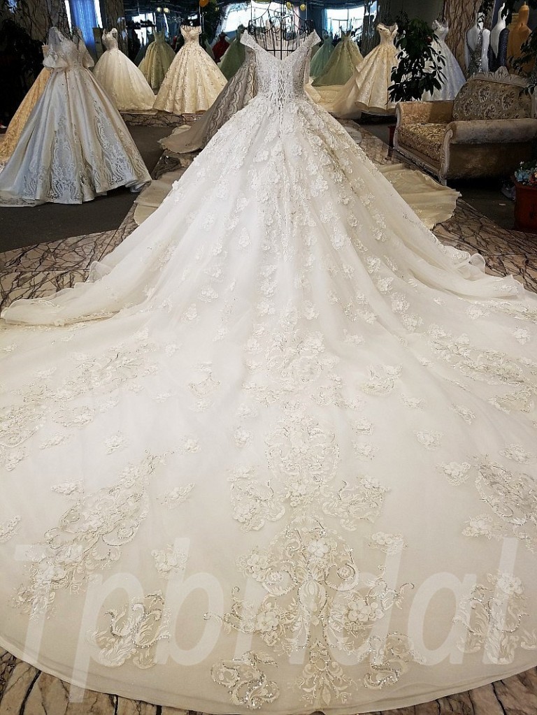 Crystal Wedding Dress Princess Ivory Ball Gown For Sale • tpbridal