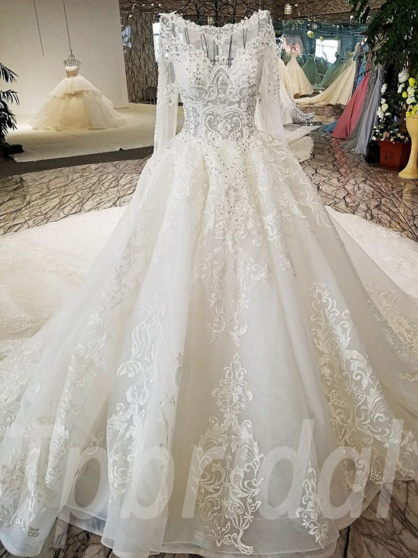 Ball Gown Wedding Dress With Cape Off The Shoulder Train