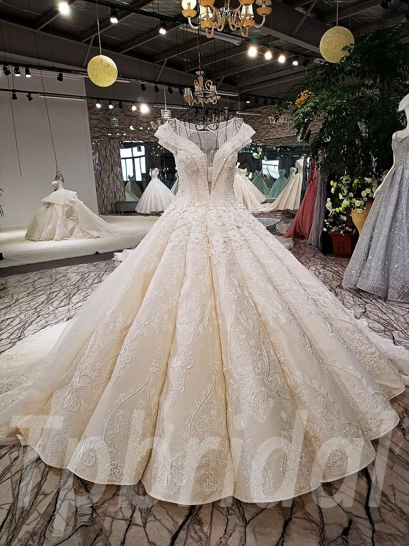 See Through Corset Wedding Dress Sweetheart Ball Gown – Lisposa