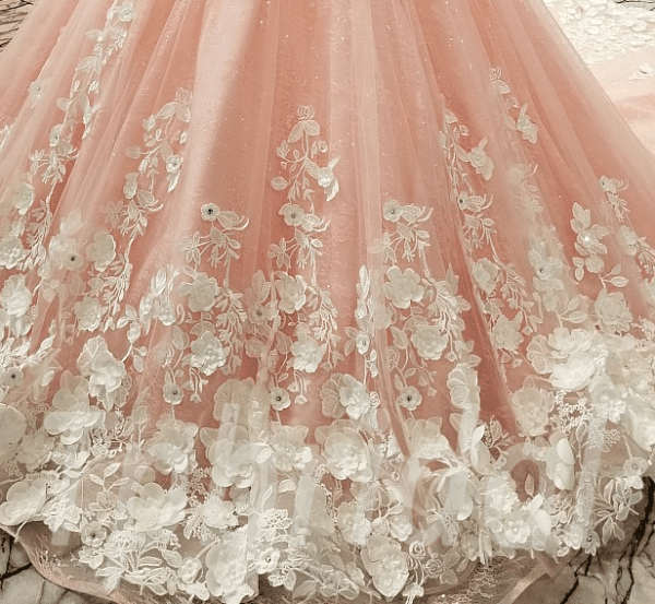 Pink Bridal Gown Gorgeous Hand Made Ball Gown Prom Dress • Tpbridal