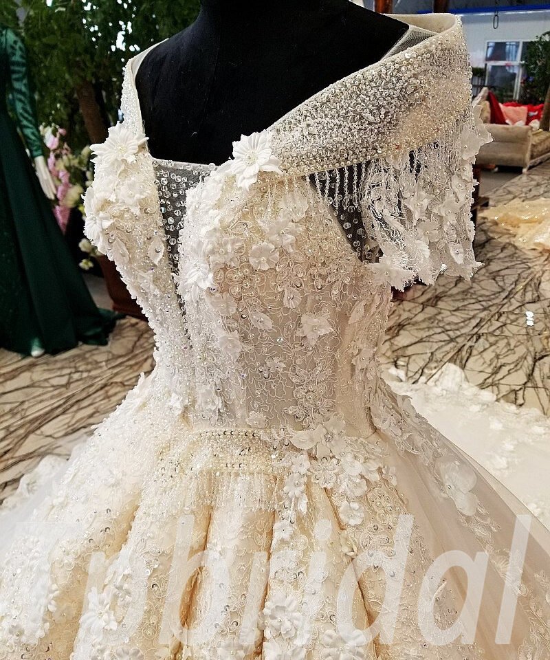 ball gown wedding dress lace 166-07