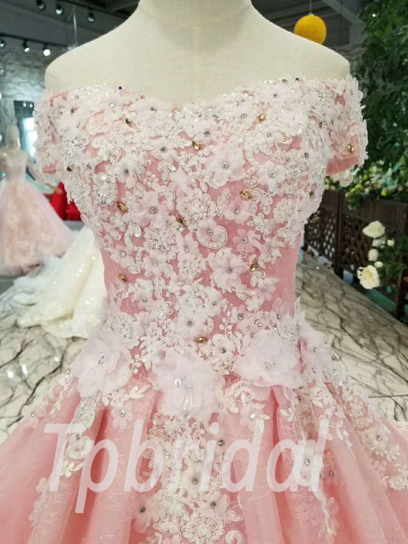 Haute Couture Quinceanera Dress Pink Prom Wedding Dress