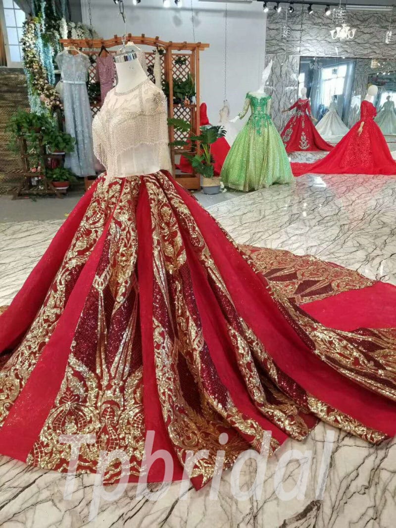 Best Red And Gold Wedding Dress of the decade Learn more here 