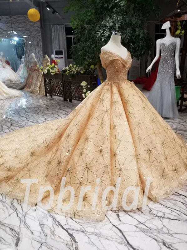 plus size gold formal gowns