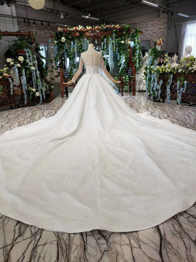 white sparkle wedding dress