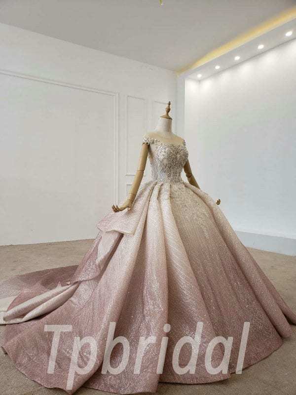 pink sparkle wedding dress