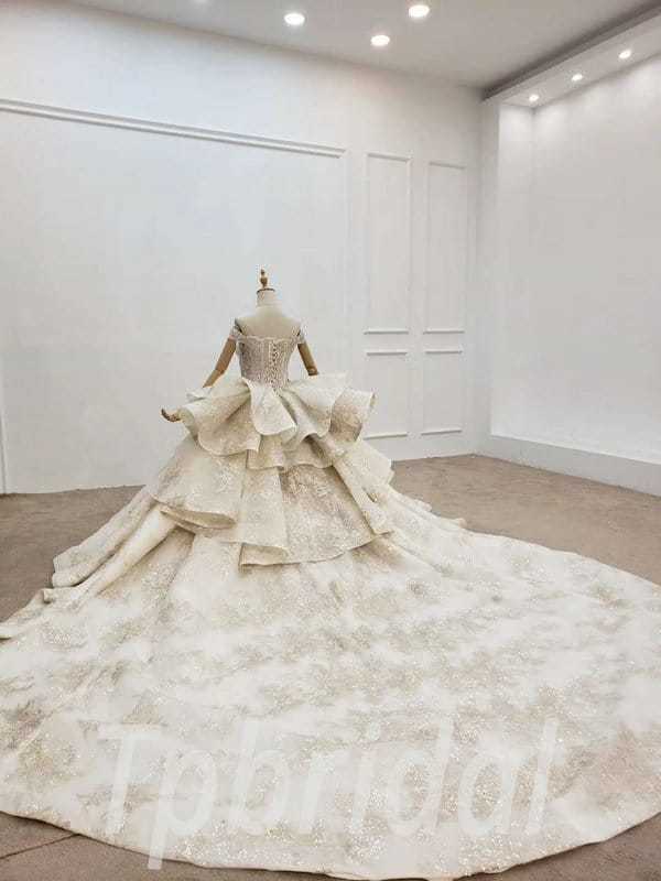 Puffy Wedding Dress Off The Shoulder Princess Bridal Ball Gown