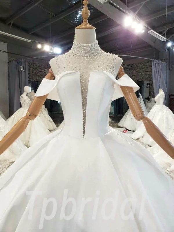 satin beaded wedding dress 793-001