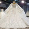 ball gown wedding dress with cape-888-006