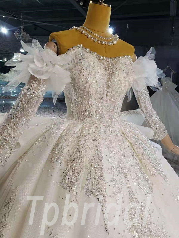 Changeable Wedding Dress Different Wearing Long Sleeve With Train