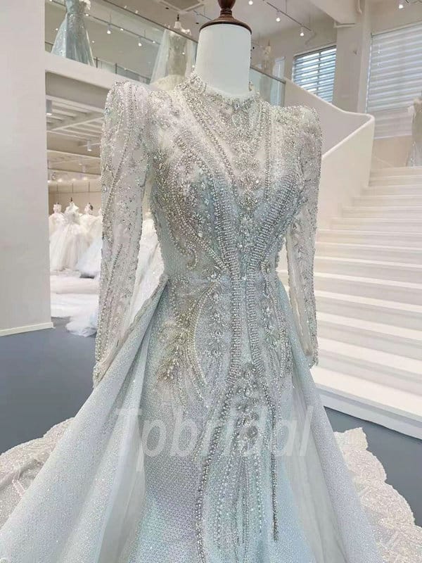 Mermaid Wedding Dress With Long Train Detachable Tail