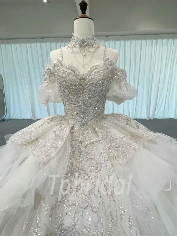 Ball Gown Wedding Dress With Bling Princess Bridal Dress