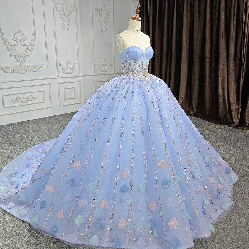 Blue Color Wedding Dress Sweetheart Quinceanera Dress