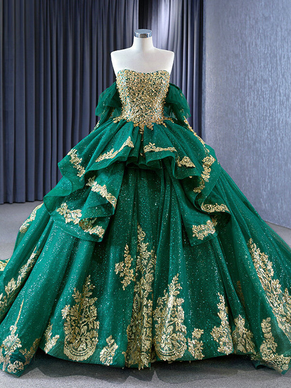 Green quinceanera dresses gorgeous hand made birthday dress for girls