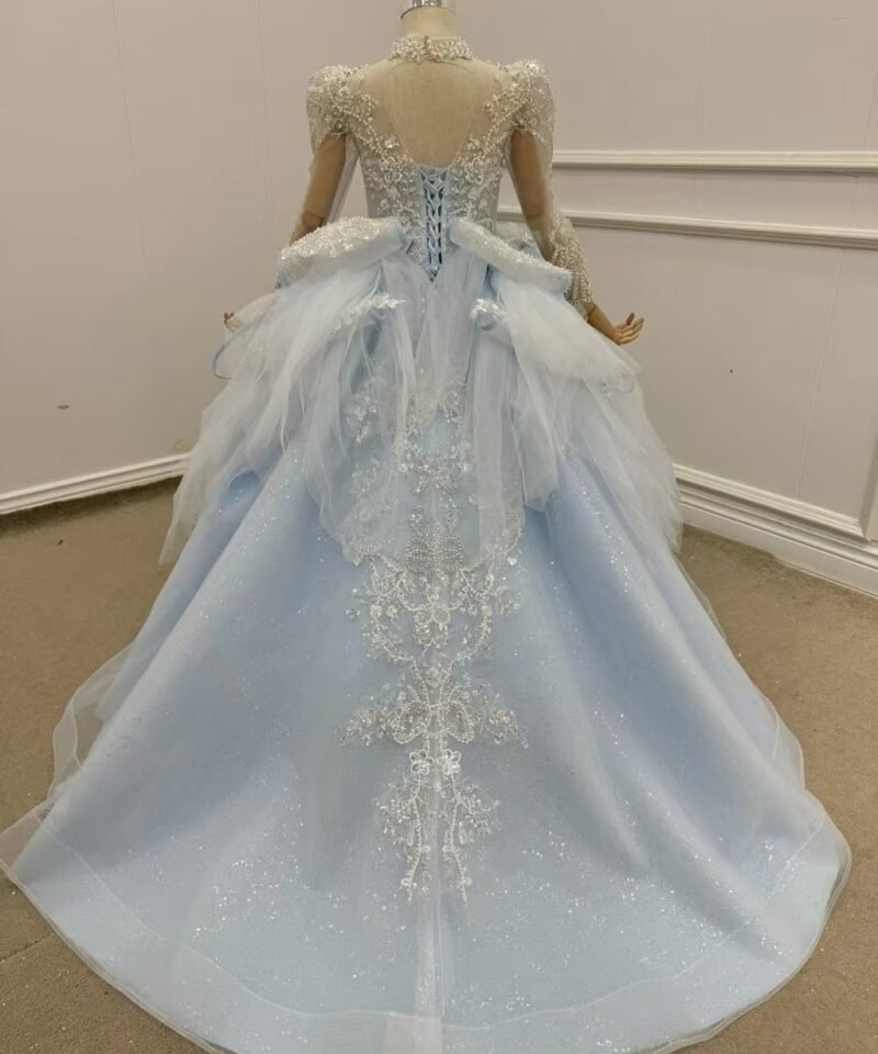 blue flower girl dress 202211-02