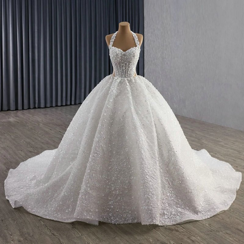halter wedding gown 1619-01