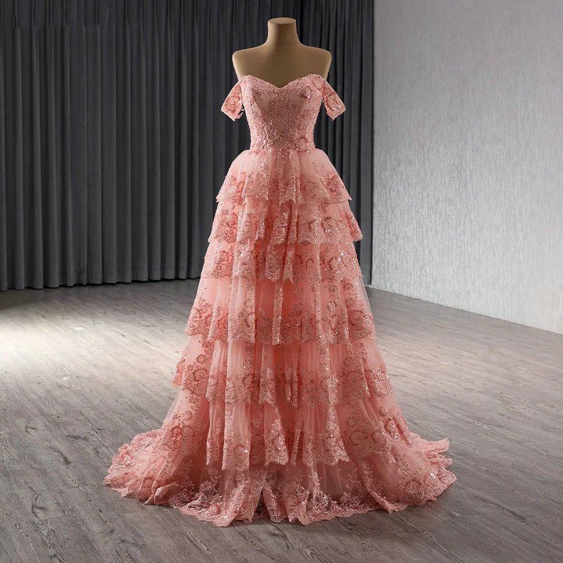 dusty pink evening dress 1669-6