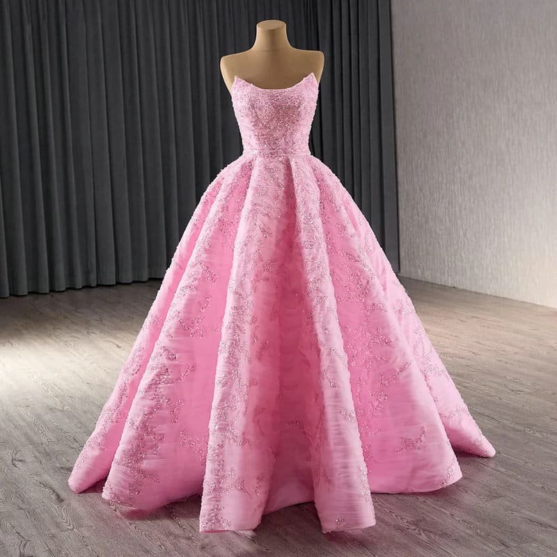 hot pink evening dress 1670-6