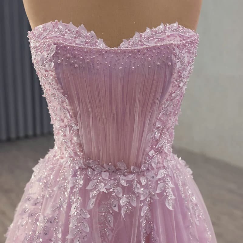 pink a line prom dress 1652-2
