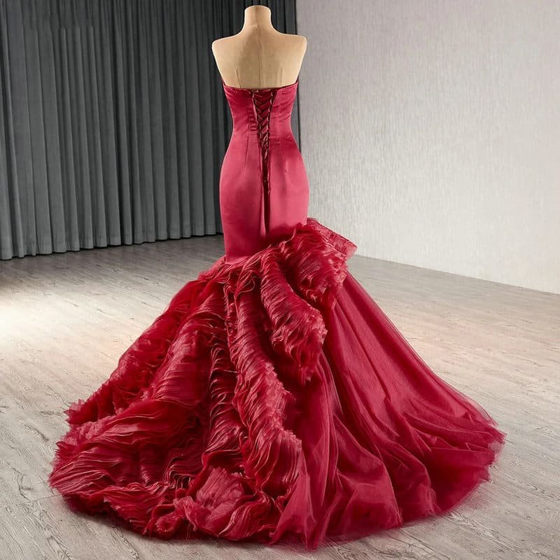 red wedding guest dress 1663-5