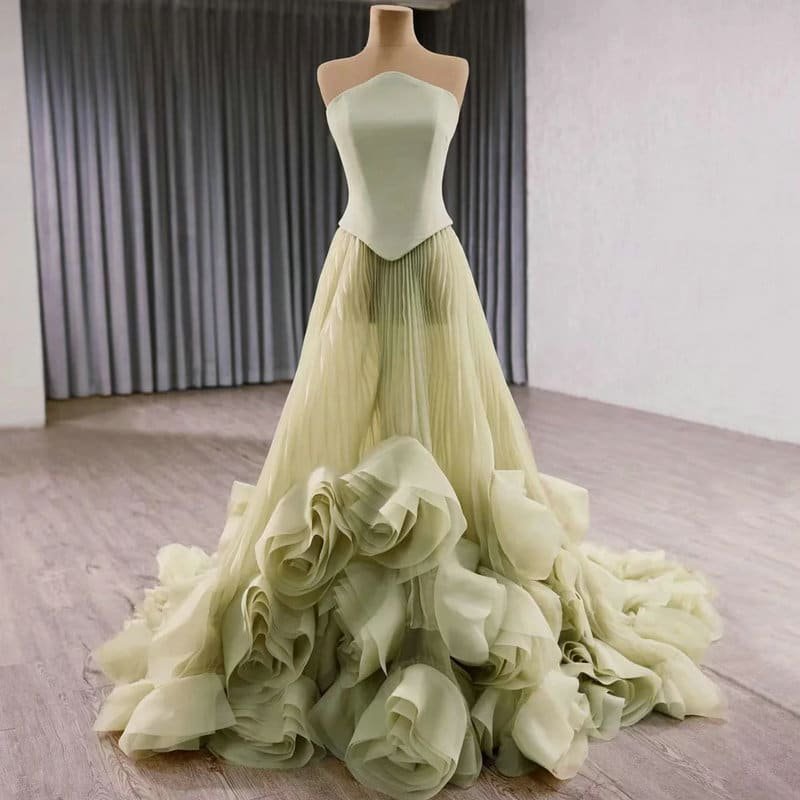 sage green evening gown 1653-1