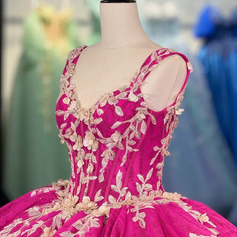 hot pink wedding dress 1704-03