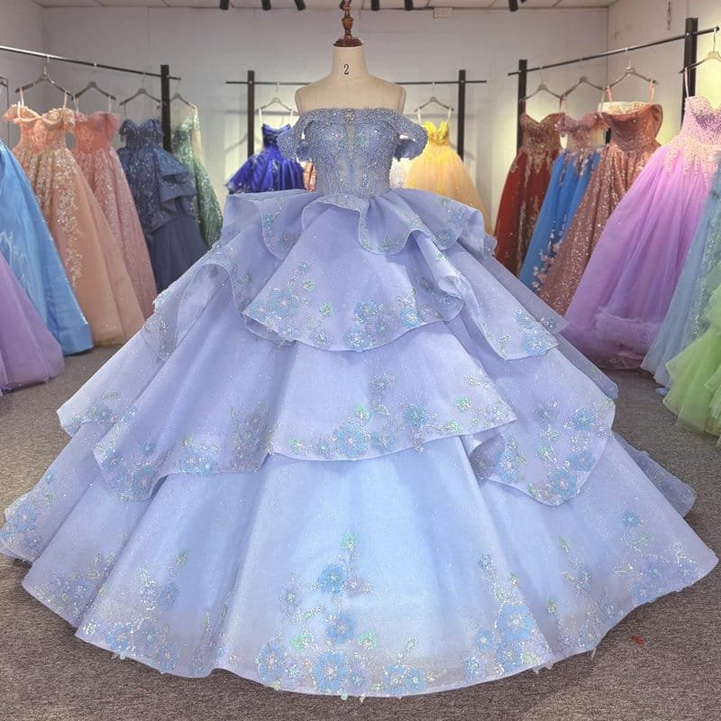 purple blue quinceanera dresses 1713-05